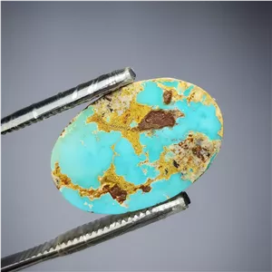 نگین فیروزه شجر نیشابوری (رگه طلایی)
