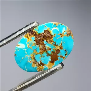 نگین فیروزه شجر رگه طلایی زیبای نیشابوری