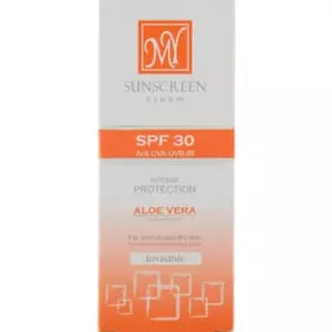 کرم ضد آفتاب بی رنگ مای با SPF30 مناسب پوست خشک و معمولی حجم 50 میلی لیتر حاوی آلوئه‌ورا