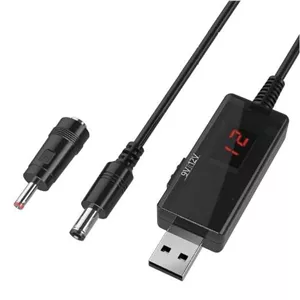 کابل USB افزاینده ولتاژ 5 به 9 و 12 ولت با نمایشگر