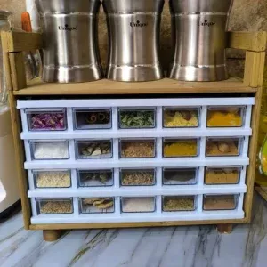 جا ادویه قناد جعبه نظم دهنده چوب ترمو 20 دکوبازار مدل 713054