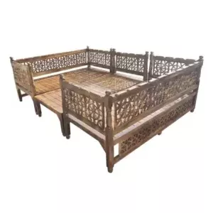 تخت سنتی 3 تیکه نیمکت سنتی صندلی سنتی دکوبازار مدل 735296