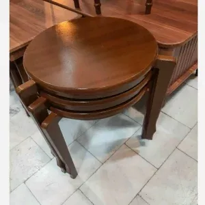 میز عسلی کمجا طرح چوب سه عددی دکوبازار مدل 742305