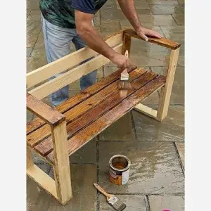 نیمکت تمام چوب نفیس دکوبازار مدل 756141