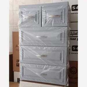 فایل دراور پلاستیکی 5 کشویی طرح چوب دکوبازار مدل 760334