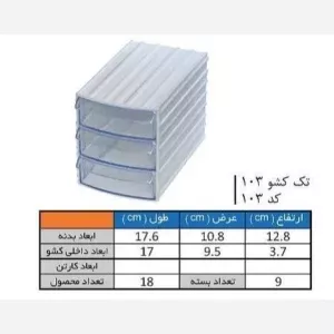 کشو کریستالی سه کشو کد 103 دکوبازار مدل 710902