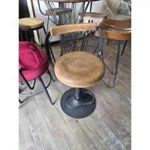صندلی اوپنی چوب گردو گرد دکوبازار مدل 751539