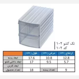 کشو کریستالی دو کشو کد 102 دکوبازار مدل 712489