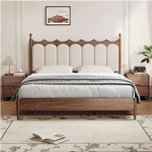 تخت خواب دونفره پاتختی روکش چوبی با رنگبندی مختلف و طرح های مختلف به قیمت تولیدی فیلبندشاپ مدل 817450