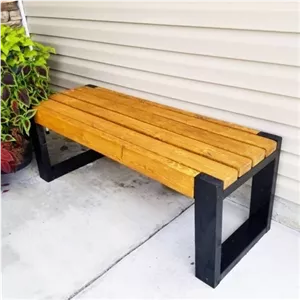 نیمکت چوبی فلزی فضای باز دارا فیلبندشاپ مدل 812942