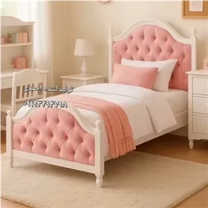 تخت خواب دخترانه نوجوان کلاسیک لمسه خور با رنگبندی مختلف فیلبندشاپ مدل 818373