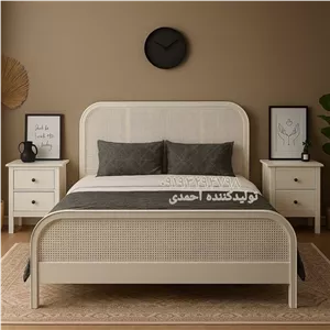 تخت خواب دونفره حصیری کلاسیک زیبا فیلبندشاپ مدل 818683