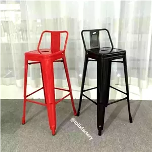 صندلی اپن کانتر فلزی پشتی دار با ارتفاع 66 سانتی رنگ مشکی براق - ارسال سراسر کشور بصورت فیلبندشاپ مدل 819353