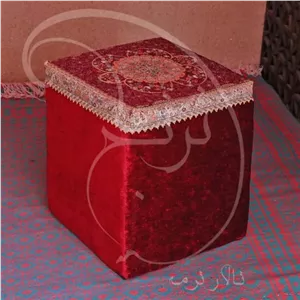 پاف صندلی ترمه طرح افشار و مخمل قرمزتحویل در باربری مقصد فیلبند شاپ مدل 802441
