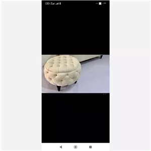 پاف گرد تمام لمثه با پایه چوبی فیلبند شاپ مدل 803664