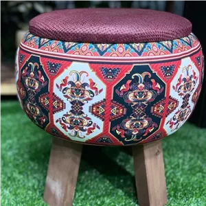پاف چوبی با روکش مخمل فیلبند شاپ مدل 804258