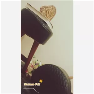 پاف چرم سایز 50 در 35 در 35 با کلاف چوب روس فیلبند شاپ مدل 805376