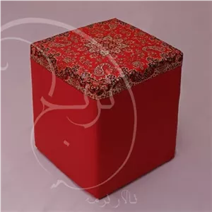 پاف مکعبی ترمه ابریشم قرمز پردیس. هزینه ارسال بصورت فیلبند شاپ مدل 806655