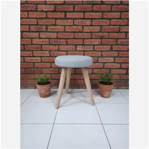 پاف سه پایه چوبی نشیمن پارچه ای فیلبند شاپ مدل 801116