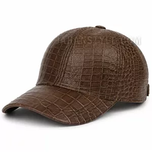 کلاه نقاب دار چرم طبیعی طرح کروکودیلی