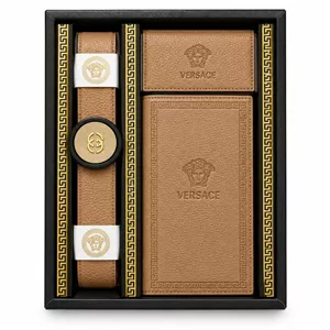 کیف پول ست مردانه چرم طرح ورساچه (شامل کمربند، کیف کتی و جاکارتی)