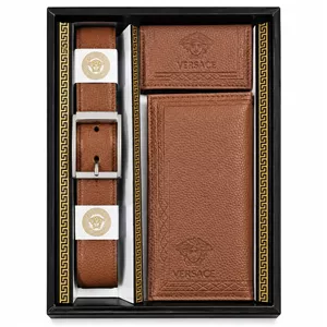 کیف پول ست مردانه چرم طرح ورساچه (شامل کمربند، کیف کتی و جاکارتی)