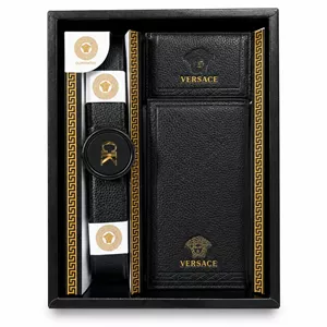 کیف پول ست مردانه چرم طرح ورساچه (شامل کمربند، کیف کتی و جاکارتی)