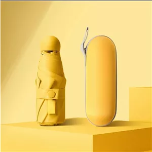 چتر جیبی کپسول دار SPF 50 ضد باد باران و آفتاب کمجا سبک مسافرتی