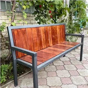 نیمکت چوبی فلزی فضای باز ویانا اورلین مدل 902190