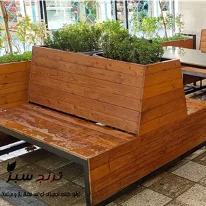 نیمکت دو طرفه با فلاورباکس رستورانی اورلین مدل 900517
