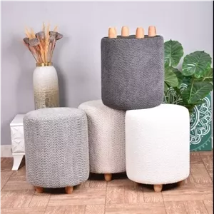 پاف استوانه پایه چوبی تدی مبلمان اورلین مدل 909558