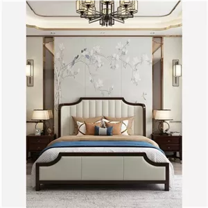 تخت خواب دونفره و پاتختی زیبا لمسه خور شیک مبلمان اورلین مدل 937967