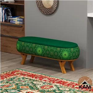 پاف نیمکتی نقش طرح لاهیجان سایز 120 مبلمان فرنا مدل 1105955