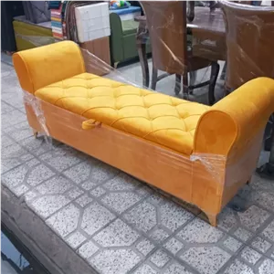 لاوست دونفره باکسدار چرم و پارچه هزینه ارسال به عهده مشتری مبلمان فرنا مدل 1106158
