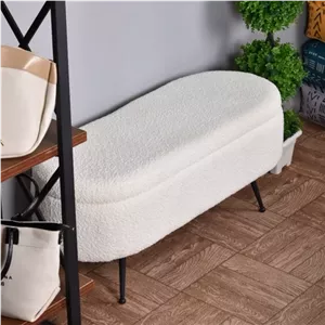پاف باکس دار باگت پارچه تدی راکاوود مبلمان فرنا مدل 1104350