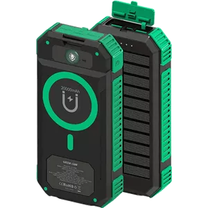 پاوربانک خورشیدی ظرفیت 20000 میلی آمپر ساعت گرین لاین  Green Lion Solar Flex Power Bank - مشکی-سبز