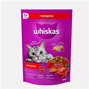 غذا خشک گربه ویسکاس با طعم گوشت گاو و سبزبجات وزن 350 گرم