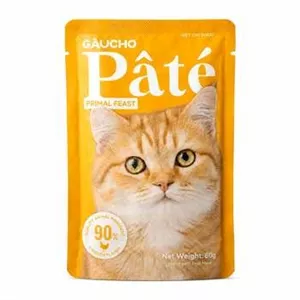 پوچ گربه بالغ گائوچو مدل Primal Feast طعم مرغ وزن 80 گرم