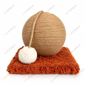 اسکرچر گوی بزرگ گربه طرح ماه قهوه‌ای
