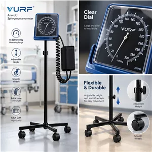 فشارسنج عقربه‌ای پایه‌دار وورف VURF با پایه چرخ‌دار و قابلیت تنظیم ارتفاع