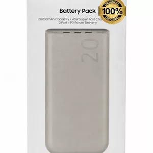 پاوربانک 45w سامسونگ مدل EB-P4520 ظرفیت 20000 میلی آمپر ساعت اورجینال 0