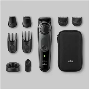 ماشین اصلاح صورت و بدن شارژی براون مدل BT7350 ضدآب با فناوری AutoSense، تیغه‌های خودتیزشونده استیل ضدزنگ، باتری لیتیوم‌یون با 100 دقیقه کارکرد، شارژ سریع و تنظیم اصلاح با 39 شماره نیم‌میلی‌متری