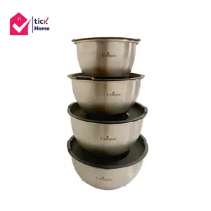 لگن چهار پارچه استیل درب دار یونیک