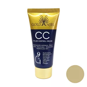 کرم پودر CC مایع SPF 25 گلد آنجل مدل Color Control شماره 01 مناسب برای انواع پوست حجم 60 میلی‌لیتر