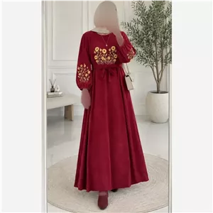 کفتان گلدوزی اروشا پاییزی مخمل کبریتی ریز فری سایز