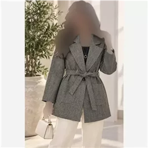 کت کمربند دار فوتر پشمی دیپلمات