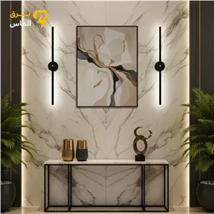 لوستر مدرن دیواری کد WL102 با جنس آلومینیوم سایز 70 سانتیمترمشکی الکترواستاتیک وارداتی