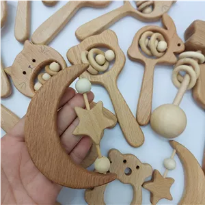 جغجغه چوبی ماه و ستاره