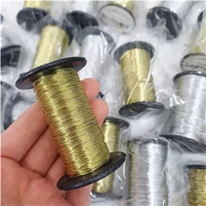سیم گلسازی باروک روکش دار طلایی شماره 3 (1رول)