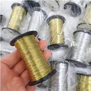 سیم گلسازی باروک روکش دار طلایی شماره 5 (1رول)